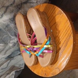 Colorful wedge sandals